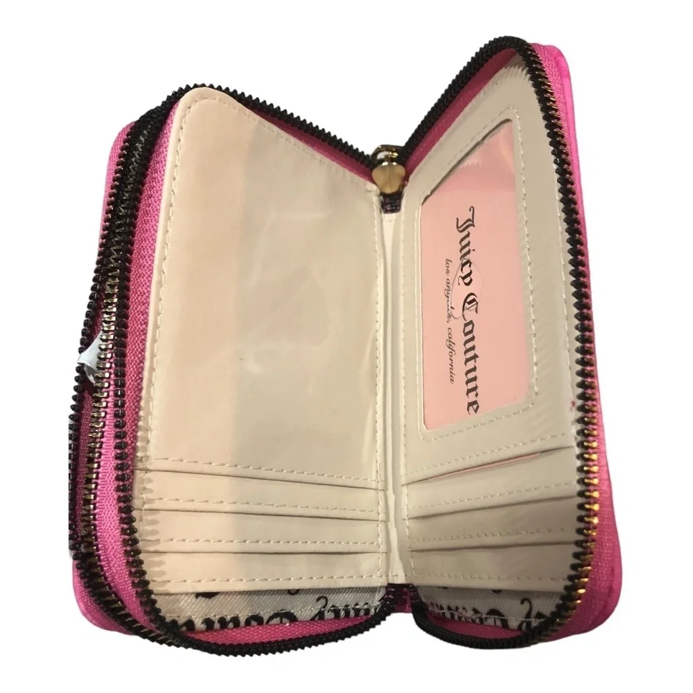 Juicy Couture juicy pink girls just‎ wanna have fun double zip around wallet new